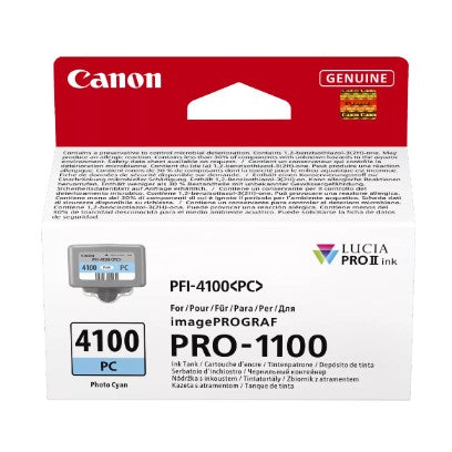 Canon Cartuccia Photo Cyan PC PFI-4100 per Canon Pro-1100 Canon Cartuccia Photo Cyan PC PFI-4100 per Canon Pro-1100